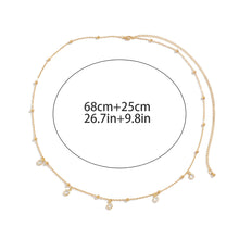 Load image into Gallery viewer, Versatile Beach Thin Chain Body Chain Simple Geometric Imitation Crystal Pendant Tassel Waist Chain Summer Sexy Body Chain
