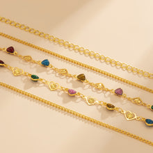 Load image into Gallery viewer, Creative Mixed Color Stitching Peach Heart Body Chain Simple Hollow Drop Oil Single-layer Waist Chain Female Body Jewelry
