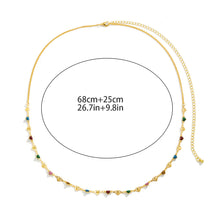 Load image into Gallery viewer, Creative Mixed Color Stitching Peach Heart Body Chain Simple Hollow Drop Oil Single-layer Waist Chain Female Body Jewelry
