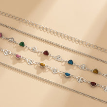 Load image into Gallery viewer, Creative Mixed Color Stitching Peach Heart Body Chain Simple Hollow Drop Oil Single-layer Waist Chain Female Body Jewelry
