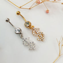 Load image into Gallery viewer, Creative Dollar Letter Belly Button Ring Non-porous Body Piercing Jewelry Zircon Fashion Women Body Sexy Accessories
