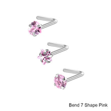 Load image into Gallery viewer, 3pcs/set Stainless Steel Zircon Nose Stud Star Right Angle Titanium Steel Nose Set Piercing Jewelry Women Men Body Accessories
