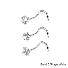 Load image into Gallery viewer, 3pcs/set Stainless Steel Zircon Nose Stud Star Right Angle Titanium Steel Nose Set Piercing Jewelry Women Men Body Accessories
