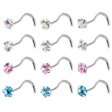 Load image into Gallery viewer, 3pcs/set Stainless Steel Zircon Nose Stud Star Right Angle Titanium Steel Nose Set Piercing Jewelry Women Men Body Accessories
