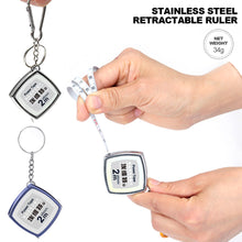 Load image into Gallery viewer, 1pc Creative Mini Tape Measure Pull Ruler Key Ring Measuring Tools Retractable Ruler with Key Chain and Hook Gauging Tool Portable Keychain Keyring Gifts

