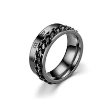 Load image into Gallery viewer, Rotating Stainless Titanium Steel Ring Anxiety Fidget Rings Rotatable Chain Link Spinner Finger Ring Women Men Punk Rock Gift

