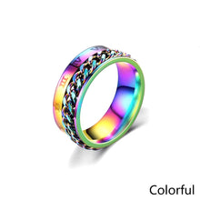 Load image into Gallery viewer, Rotating Stainless Titanium Steel Ring Anxiety Fidget Rings Rotatable Chain Link Spinner Finger Ring Women Men Punk Rock Gift
