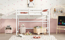 Load image into Gallery viewer, Twin Size High Loft Bed with inclined Ladder, Guardrails,White
