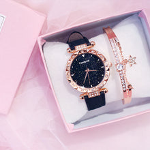 Load image into Gallery viewer, Luxury Women Watch Starry Sky Dial Leather Band Quartz Watch Wrist Watches Bracelet Set
