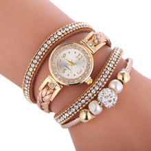Load image into Gallery viewer, Luxury Women Watch Leather Strap Diamond Quartz Watch Wrap Around Fashion Bracelet Wrist Watches
