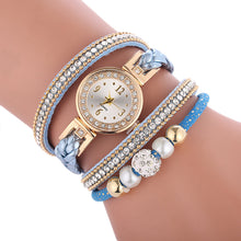 Load image into Gallery viewer, Luxury Women Watch Leather Strap Diamond Quartz Watch Wrap Around Fashion Bracelet Wrist Watches
