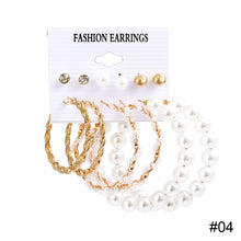 Load image into Gallery viewer, Fashion Simple Geometric Metal Earrings Set Butterfly Pearl Earrings Jewelry Accessories for Women
