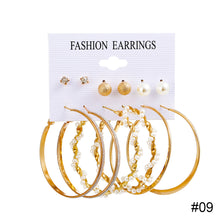 Load image into Gallery viewer, Fashion Simple Geometric Metal Earrings Set Butterfly Pearl Earrings Jewelry Accessories for Women
