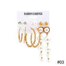 Load image into Gallery viewer, Fashion Simple Geometric Metal Earrings Set Butterfly Pearl Earrings Jewelry Accessories for Women
