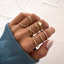 Load image into Gallery viewer, Simple Alloy Ring Set Creative Vintage Multilayer Cross Open Ring Jewelry Accessories Gift for Women
