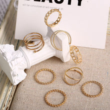 Load image into Gallery viewer, Simple Alloy Ring Set Creative Vintage Multilayer Cross Open Ring Jewelry Accessories Gift for Women
