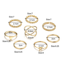 Load image into Gallery viewer, Simple Alloy Ring Set Creative Vintage Multilayer Cross Open Ring Jewelry Accessories Gift for Women
