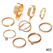 Load image into Gallery viewer, Simple Alloy Ring Set Creative Vintage Multilayer Cross Open Ring Jewelry Accessories Gift for Women
