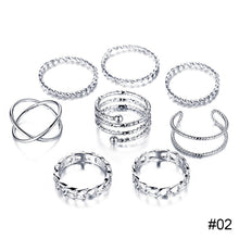 Load image into Gallery viewer, Simple Alloy Ring Set Creative Vintage Multilayer Cross Open Ring Jewelry Accessories Gift for Women
