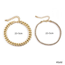 Load image into Gallery viewer, Fashion Rhinestone Chain Women's Anklets Silver Gold Chain Luxury Double-deck Leg Ankle Chain Accessories Wedding Party Jewelry
