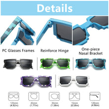 Load image into Gallery viewer, Fashion Sunglasses Kids Cosplay Action Game Toy Square Pixel Mosaic Glasses Toys for Children Gift 5 Color
