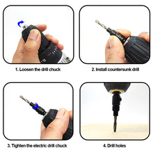 Load image into Gallery viewer, 4/5Pcs Countersink Drill Bit Set Woodworking Carpenter Tools Drilling Pilot Holes for Screw Sizes #5 #6 #8 #10 #12
