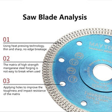 Load image into Gallery viewer, 105/110/115/125mm Turbo Diamond Saw Blade Porcelain Tile Ceramic Blades Granite Marble Dry/Wet Cutting Disc for Angle Grinder
