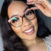 Load image into Gallery viewer, Anti-blue Cat Eye Retro Eyeglass Art Retro Polygon Anti Blue Light Glasses Leopard Frame Fashion Transparent Glasses
