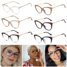 Load image into Gallery viewer, Anti-blue Cat Eye Retro Eyeglass Art Retro Polygon Anti Blue Light Glasses Leopard Frame Fashion Transparent Glasses
