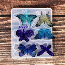 Load image into Gallery viewer, Butterfly Earring Pendant Epoxy Silicone Mold Necklace Key Chain Pendant Resin Mold Jewelry Making Accessories
