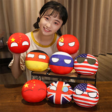 Load image into Gallery viewer, 10cm Creativity Polandball Plush Pendant Country Ball Plush Keyring Gift MINI Ball Toy ITALY Korea USSR Handbag Decorations Keychain
