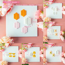 Load image into Gallery viewer, Geometric Polymer Clay Earring Cutter Cutting Mold DIY French Earrings Jewelry Pendant Embossing Making Tool

