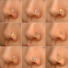 Load image into Gallery viewer, Non-perforated U-shaped Nose Clip Star Love Crown Nose Ring Fashion Creative Nasal Ornament Jewelry Accessory
