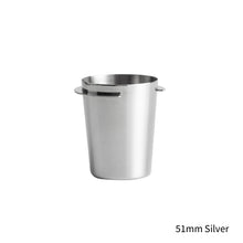 Load image into Gallery viewer, 58/51mm Coffee Dosing Cup Sniffing Mug for Espresso Machine Wear Resistant Stainless Steel Coffee Dosing Cup Distributor Coffeeware
