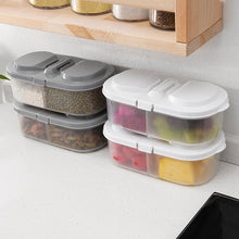 Load image into Gallery viewer, Double Compartment Covered Kitchen Food Grain Sealed Tank Snacks Storage Box Multifunctional Kitchen Refrigerator Plastic Container
