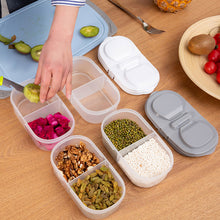Load image into Gallery viewer, Double Compartment Covered Kitchen Food Grain Sealed Tank Snacks Storage Box Multifunctional Kitchen Refrigerator Plastic Container
