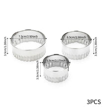 Load image into Gallery viewer, 3PCS Round Stainless Steel Biscuit Mold Dumpling Skin Cutting Mold DIY Biscuit Pastry Cake Baking Tools Kitchen Baking Gadget
