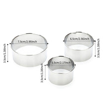 Load image into Gallery viewer, 3PCS Round Stainless Steel Biscuit Mold Dumpling Skin Cutting Mold DIY Biscuit Pastry Cake Baking Tools Kitchen Baking Gadget
