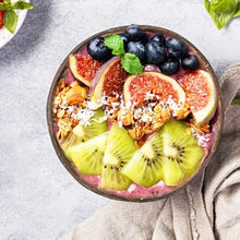 Load image into Gallery viewer, 12-14.5cm Natural Coconut Bowl and Spoon Creative Wooden Fruit Salad Coco Smoothie Ramen Bowl Mixing Bowl Healthy Diet Tableware
