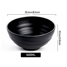 Load image into Gallery viewer, Japanese Style Melamine Beef Ramen Bowl Fast Food Tableware Black Frosted Noodles Soup Bowl Spoon Dinnerware Kitchen Accessories

