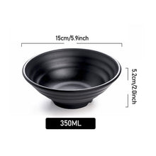 Load image into Gallery viewer, Japanese Style Melamine Beef Ramen Bowl Fast Food Tableware Black Frosted Noodles Soup Bowl Spoon Dinnerware Kitchen Accessories
