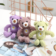 Load image into Gallery viewer, 18cm Cute Plush Bear Toy with Embroidery Daisy Gift Bouquet Decoration Bear Doll Wedding Stuffed Bears Gifts
