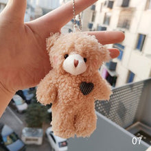 Load image into Gallery viewer, 12cm Cute Bear Plush Keyring Pendant Soft Stuffed Plush Keychain Toy Backpack Pendant Birthday Gifts For Children
