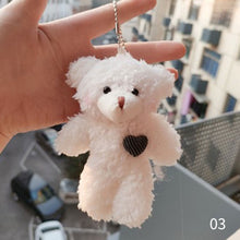Load image into Gallery viewer, 12cm Cute Bear Plush Keyring Pendant Soft Stuffed Plush Keychain Toy Backpack Pendant Birthday Gifts For Children
