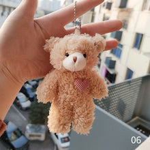 Load image into Gallery viewer, 12cm Cute Bear Plush Keyring Pendant Soft Stuffed Plush Keychain Toy Backpack Pendant Birthday Gifts For Children
