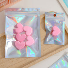 Load image into Gallery viewer, 10/50Pcs Self-Sealing Laser Packaging Storage Bag Translucent Zip Lock Bag Jewelry Xmas Valentine's Day Gift Packaging
