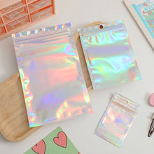 Load image into Gallery viewer, 10/50Pcs Self-Sealing Laser Packaging Storage Bag Translucent Zip Lock Bag Jewelry Xmas Valentine's Day Gift Packaging
