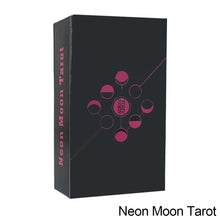 Load image into Gallery viewer, Neon Moon Tarot Deck Pocket Size with Tuck Box Tarot Cards for Fate Divination Board Game Prophecy Divination Deck
