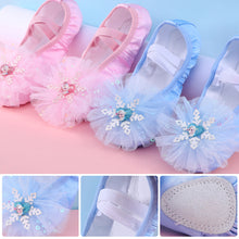 Load image into Gallery viewer, Cartoon Children's Soft Soled Dancing Shoes Blue Pink Lace Ballet Shoes Girl Princess Children's Ballet Special Training Shoes Dancing Shoes
