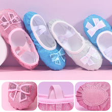 Load image into Gallery viewer, Girls' Canvas Soft Sole Training Shoes Children's Professional Shining Ballet Shoes Chinese Dance Performance Yoga Gym Cat Claw Dance Shoes Ballet Equipment
